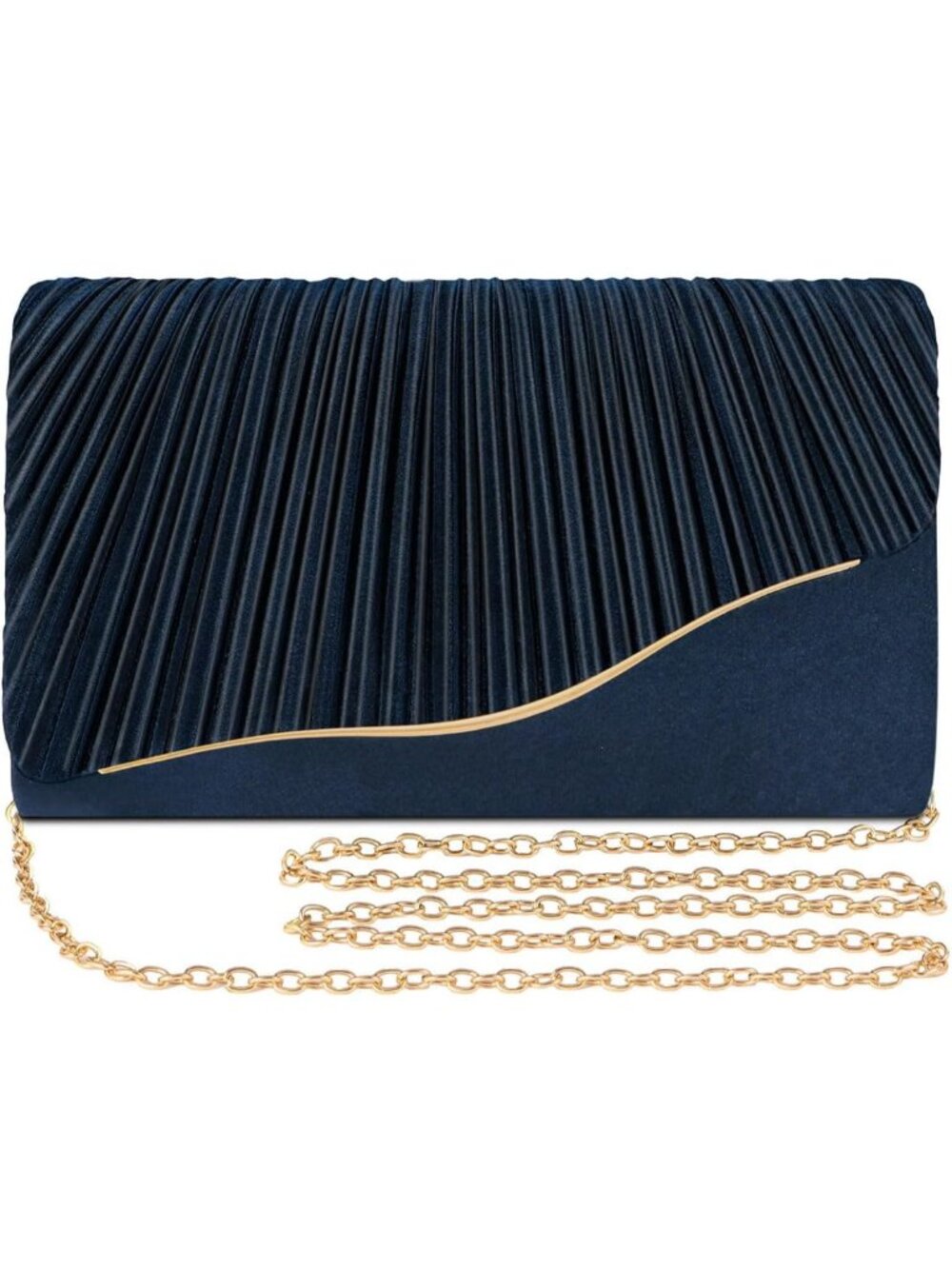 👜 Women's Navy Elegant Satin Formal Purses Evening Cocktail Prom Clutch